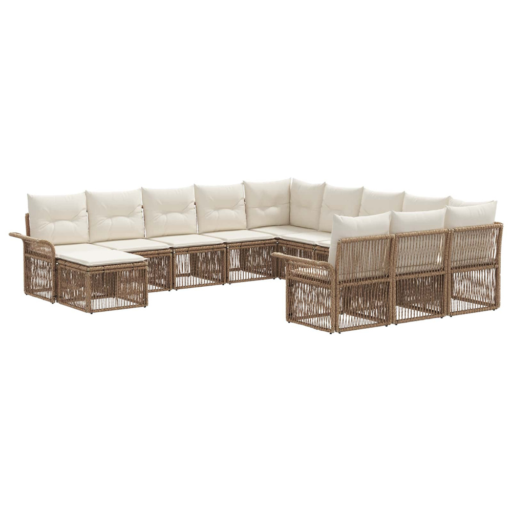 Ensemble de canapé de jardin 12 pcs beige et blanc crème