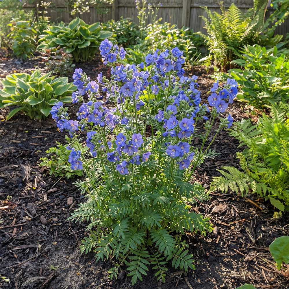Lot de 3 - polemonium caeruleum 'bambino blue' - h. 10-20 cm