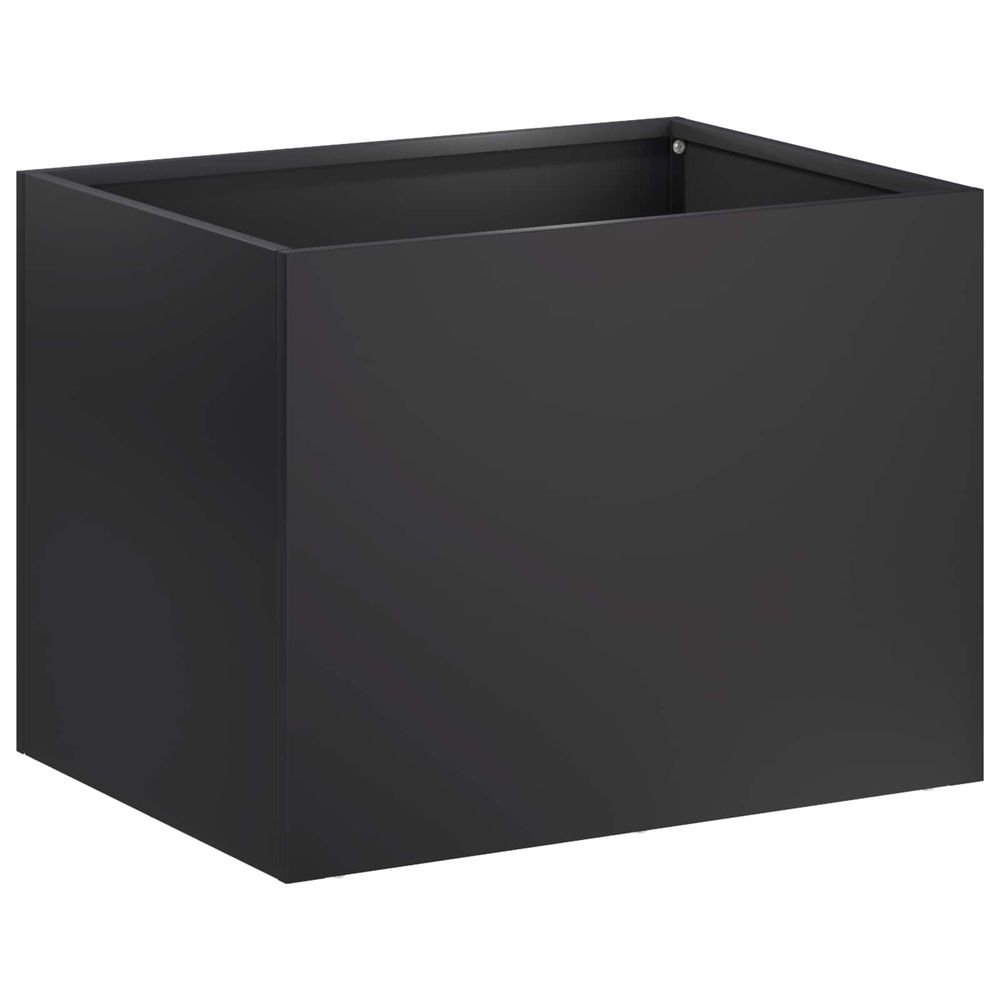 Cache-pot de jardin noir 40 x 30 x 30 cm acier laminé à froid