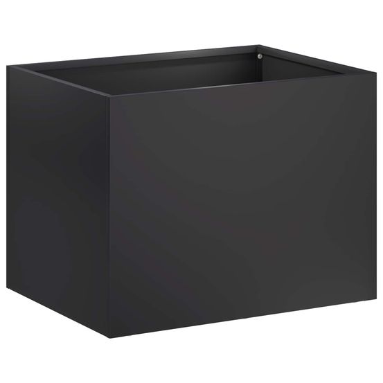 Cache-pot de jardin noir 40 x 30 x 30 cm acier laminé à froid