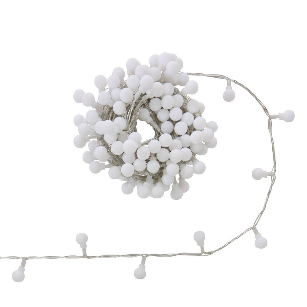 Guirlande lumineuse boules d'extérieur 17,5 m 233 led blanc froid 13 fonctions sur secteur
