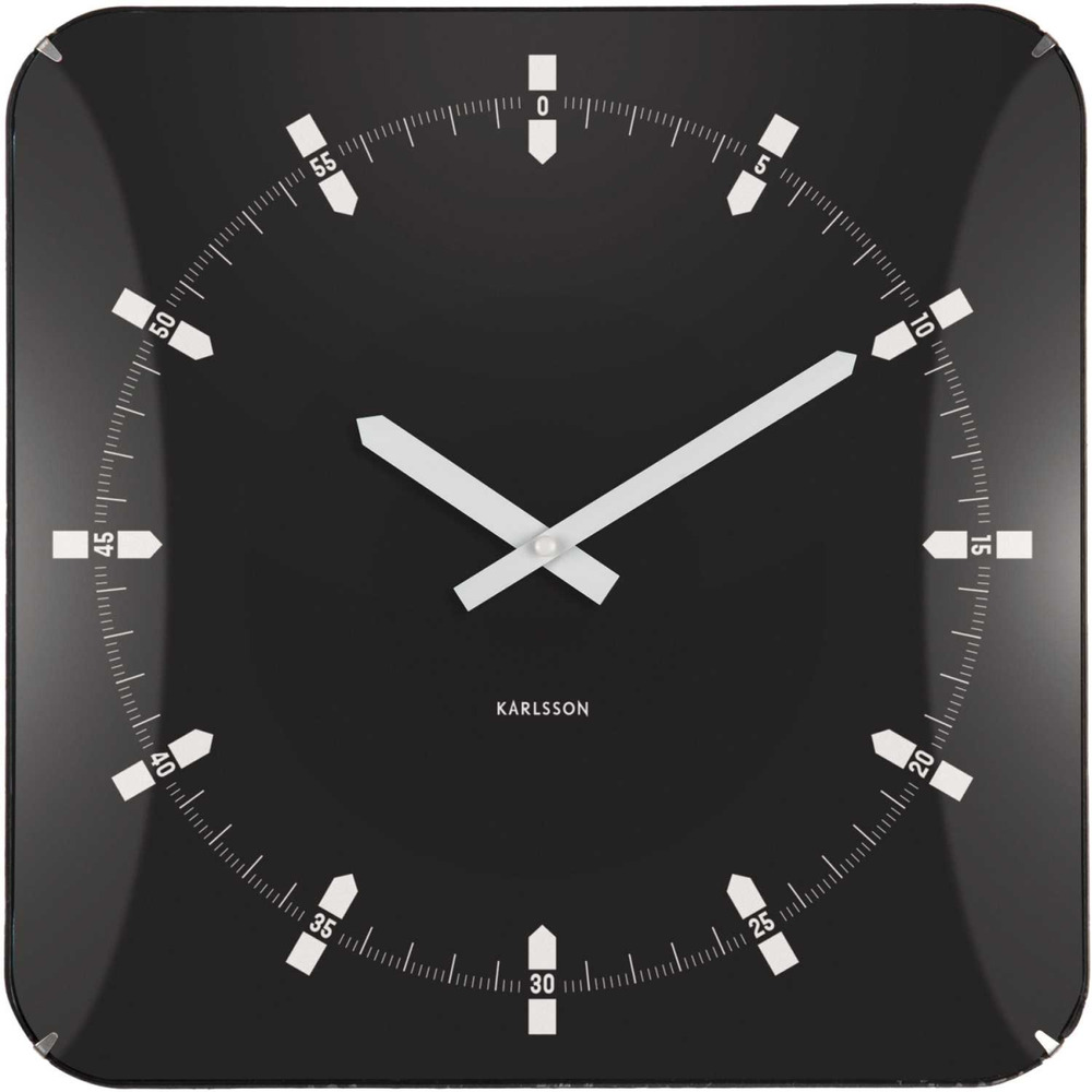 Horloge murale en métal sucinto dome square noir
