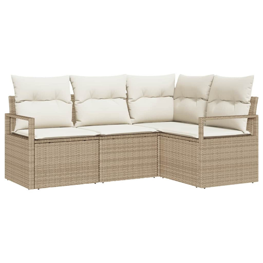Ensemble de canapé de jardin avec coussin 4 pcs beige et crème