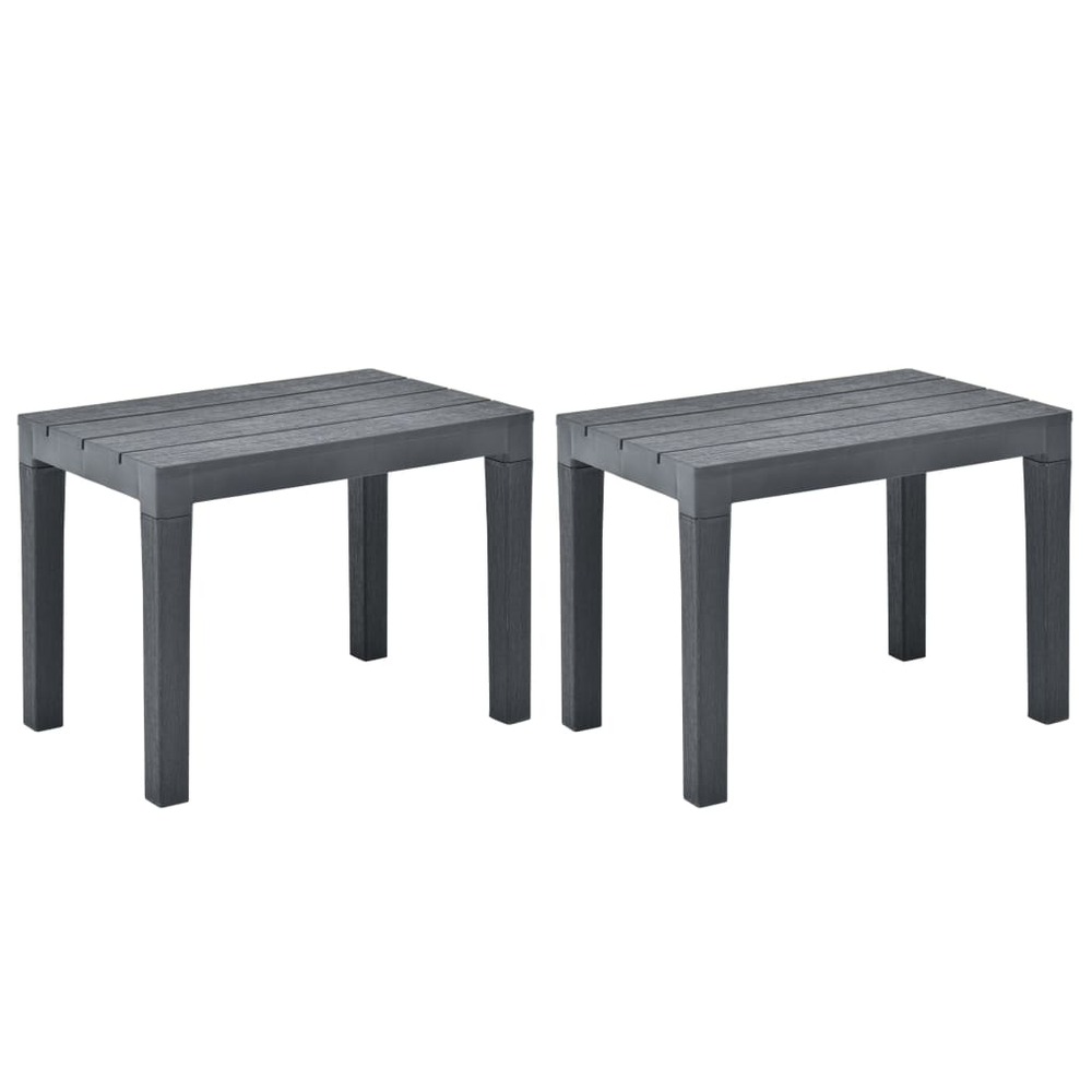 Banc de jardin meuble de patio d'extérieur terrasses de jardin 2 pcs anthracite plastique
