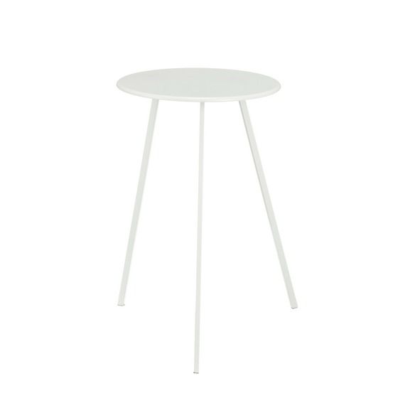Mica decorations seatle table d'appoint de jardin - h58 x ø38 cm - métal - blanc