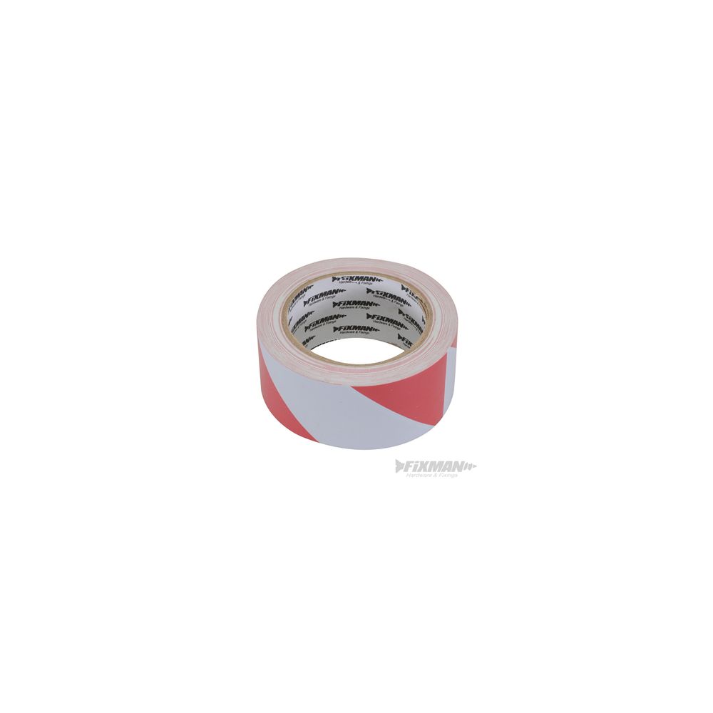 Fixman - ruban de signalisation de danger - 50 mm x 33 m, rouge et blanc