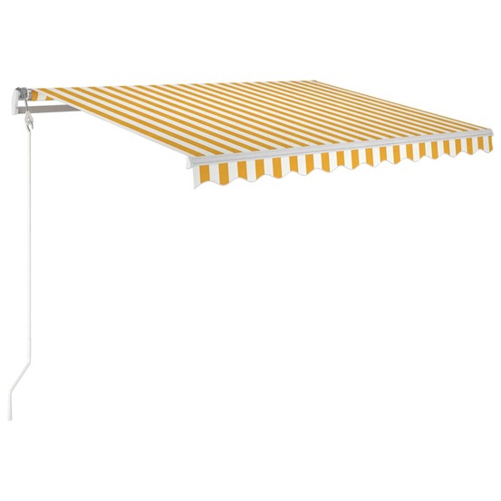 Auvent manuel rétractable 350x250 cm jaune et blanc