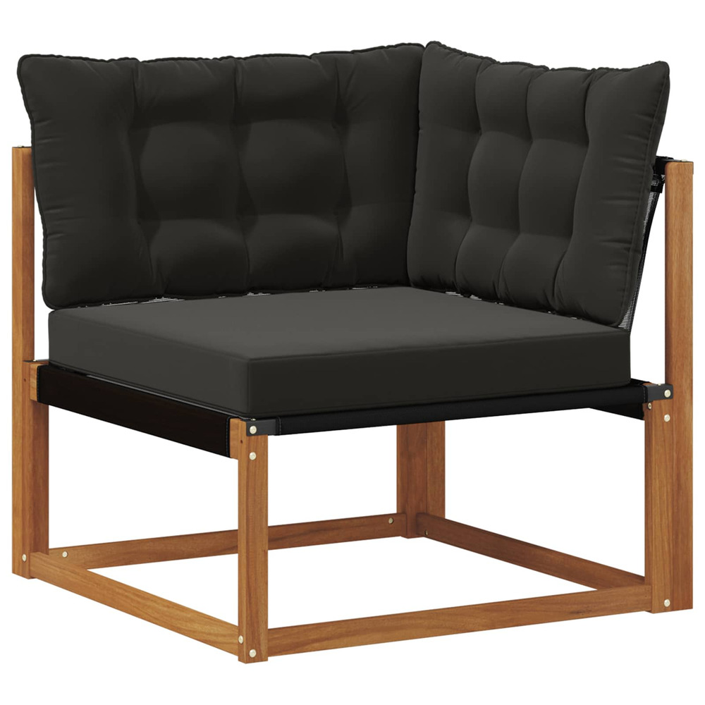 Canapé d'angle extérieur bois d'acacia massif naturel