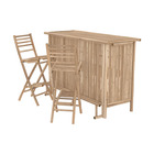 Vadella - ensemble bar et chaise de bar de jardin en bambou (lot de 2)