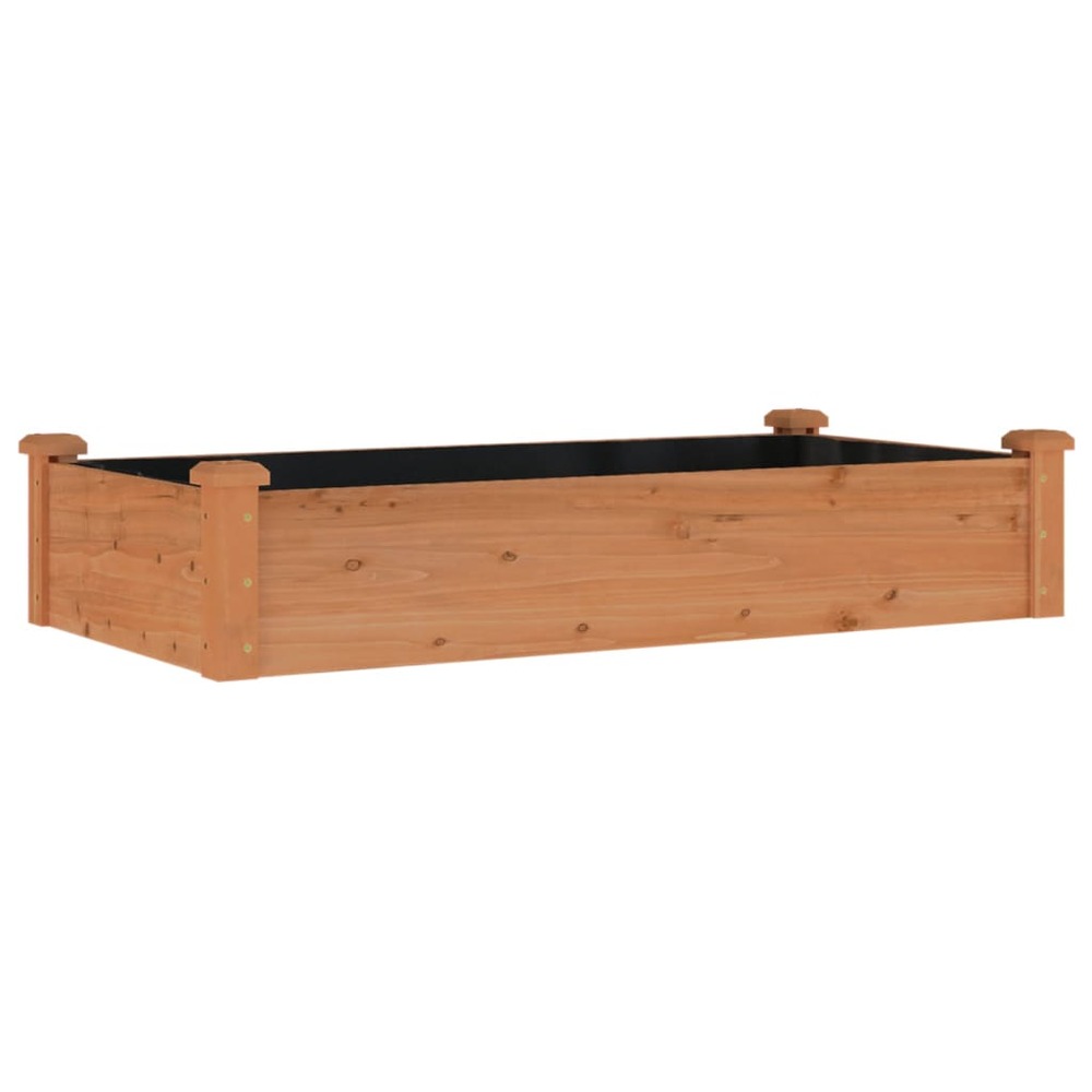 Jardinière bac lit surélevé plantes fleurs terrasse jardin de jardin doublure 120 x 60 x 25 cm bois massif sapin marron 02_00