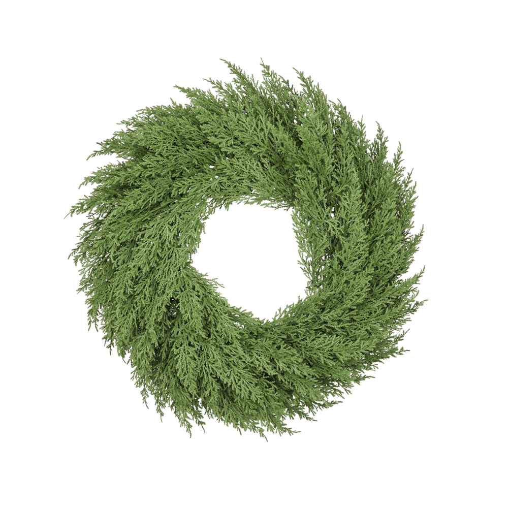 Couronne de noël artificielle ø60 cm - style cyprès - little grove
