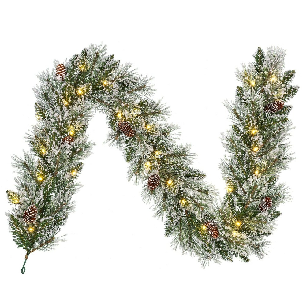 Black box trees vandans guirlande de noël avec éclairage led - décoration noël avec pommes de pin et 30 led blanc chaud -