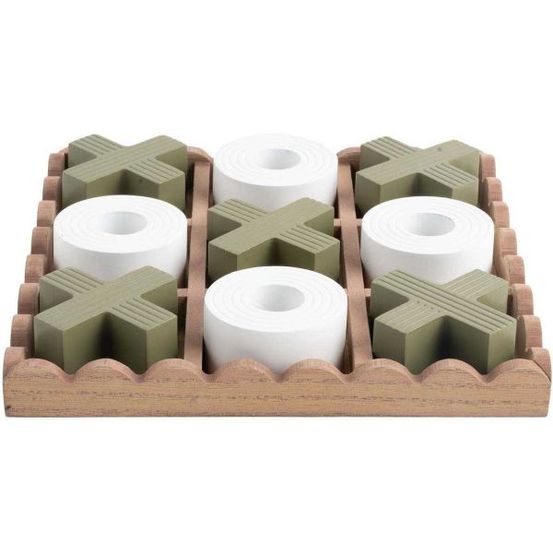 Jeu de morpion en mdf tic tac vert