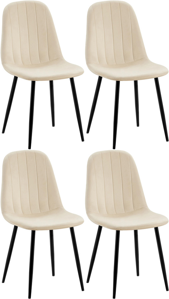 Lot de 4 chaises de salle à manger baxter en velours