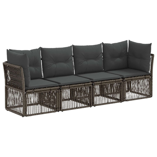 Ensemble de canapé de jardin 4 pcs gris polyrotin