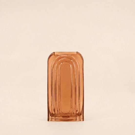 Vase verre vintage géométrique, h28cm