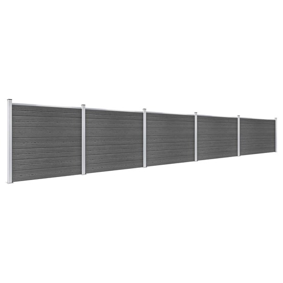 Ensemble de panneau de clôture wpc 872x146 cm noir