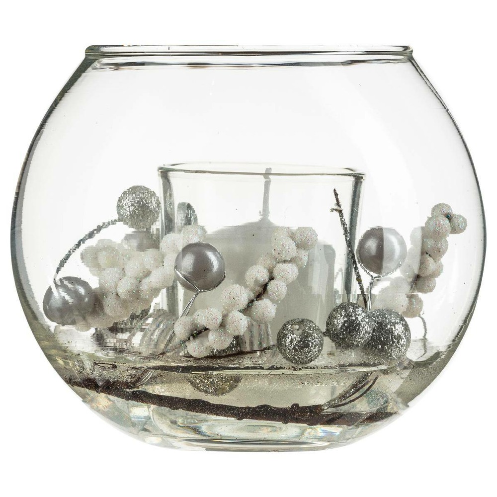 Bougie boule verre décorative