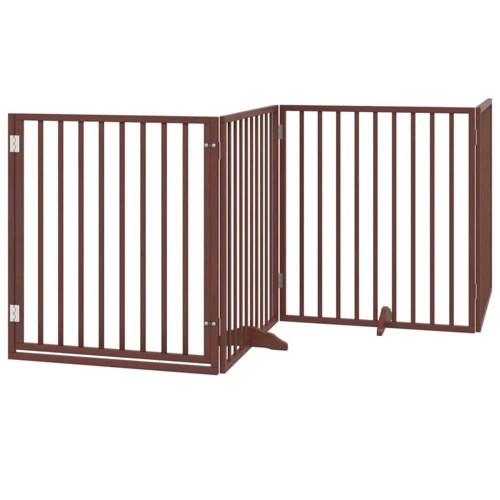 Porte pour chien pliable à 4 panneaux, marron, 320 cm, bois de peuplier
