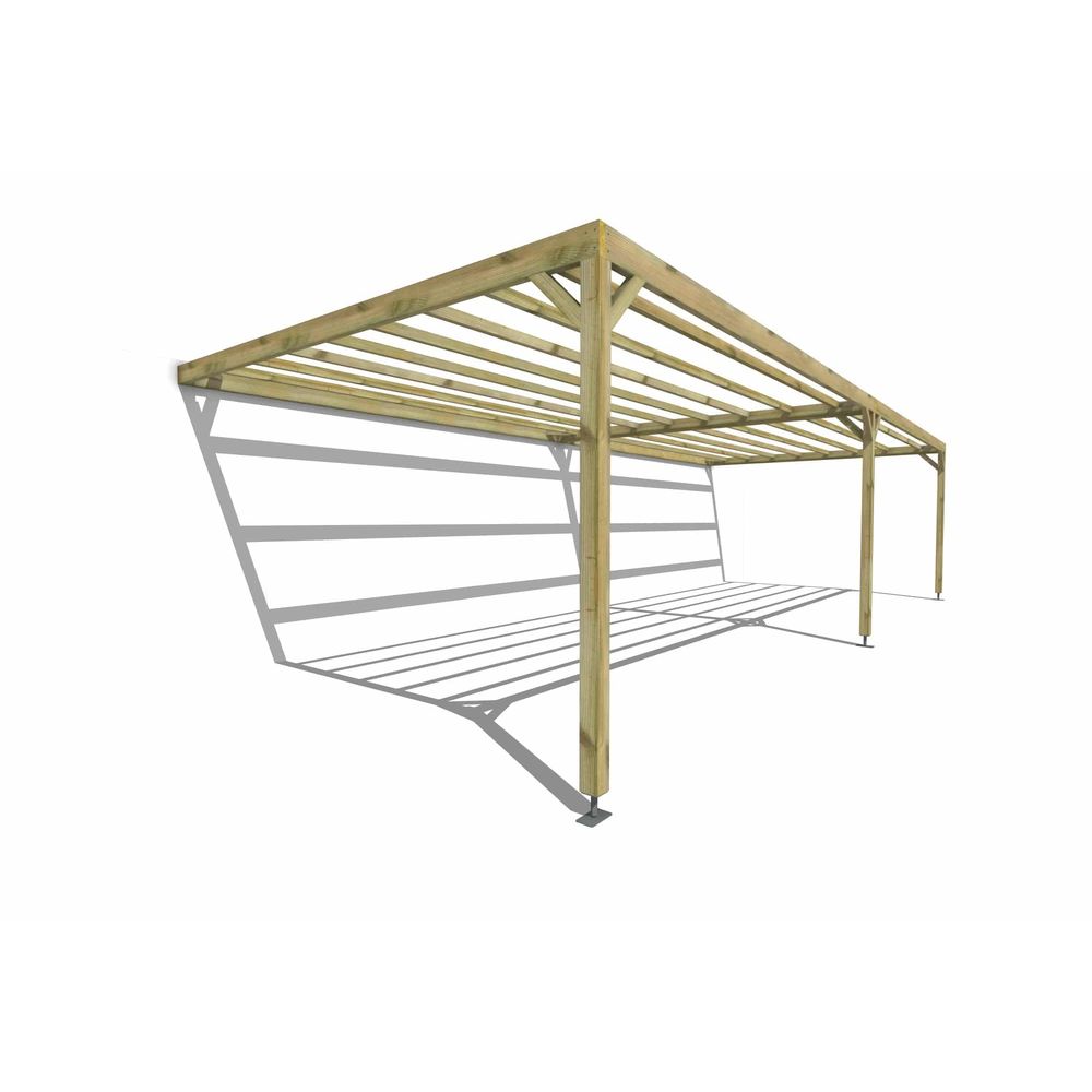 Pergola bois • 10m x 4m • adossée • sens largeur • livraison comprise