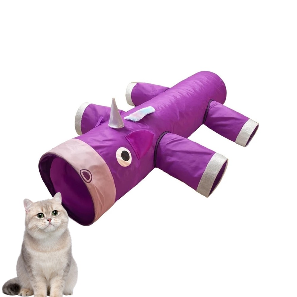 Tunnel de jeu pour chat - 6 entrées - pliable et grand format