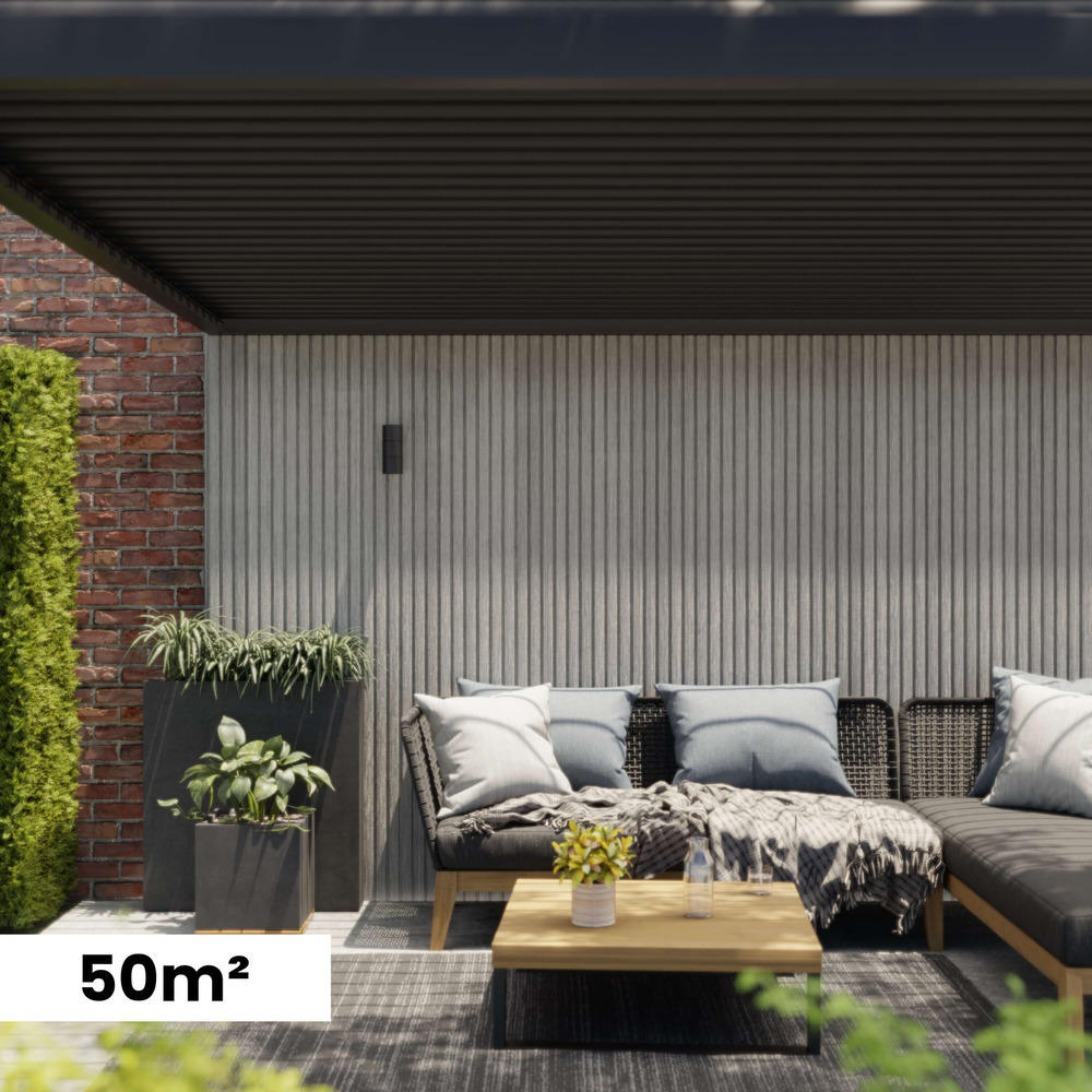 Kit bardage composite mezzo earl grey - superficie : 50m² - dimension des lames : 220x17,8x2,3 cm - aspect mat