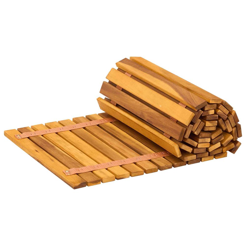 Chemin de jardin naturel 200 x 40 cm bois d'acacia massif