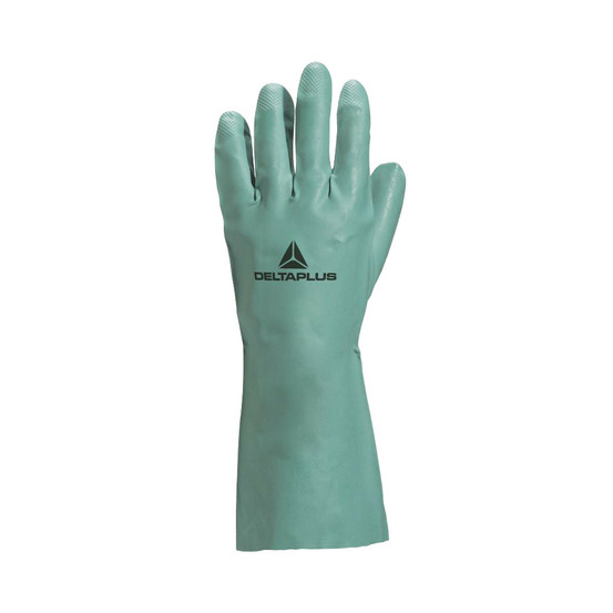 Gant de travail nitrex ve802 nitrile floqué coton 33cm vert t9 10 delta plus ve802ve09