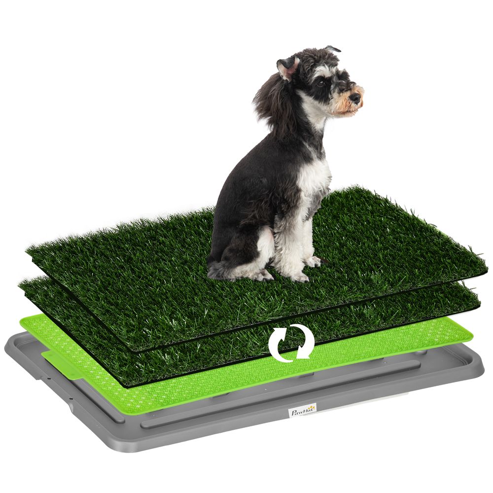 Toilette chien gazon artificiel 67x41 cm vert intérieur extérieur apprentissage propreté - comfortxl outdoor living