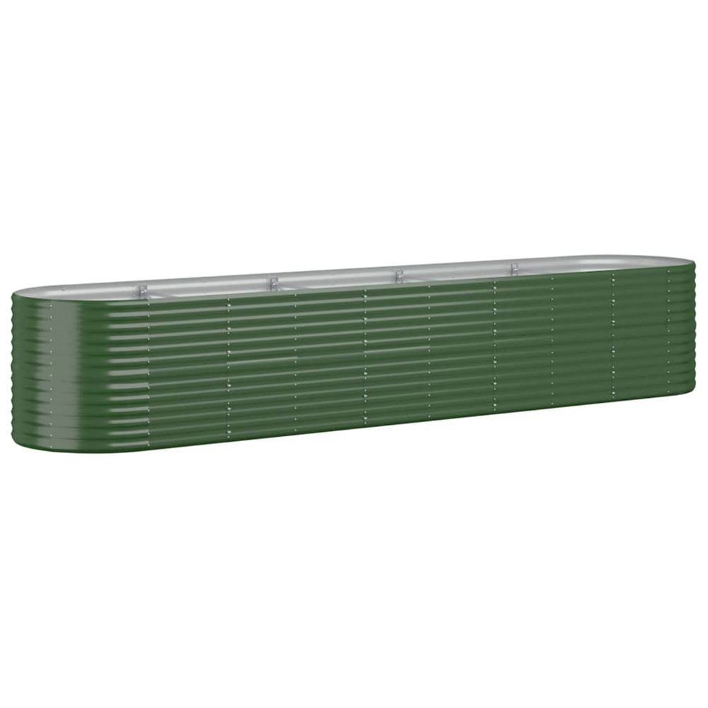 Lit surélevé de jardin acier galvanisé 368x80x68 cm vert