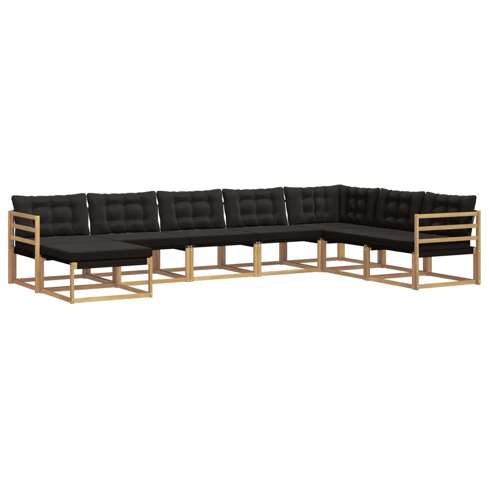 Ensemble de canapés d'extérieur 8 pc blanc et noir