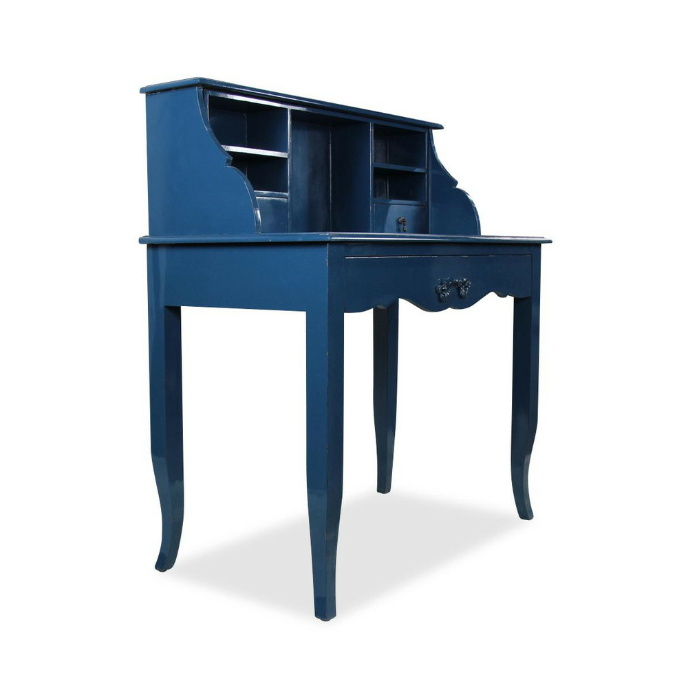 Bureau bois bleu - interior's