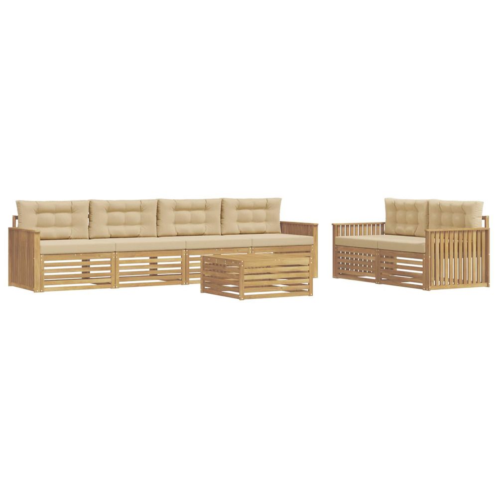 Ensemble de canapés d'extérieur 7 pc blanc et beige