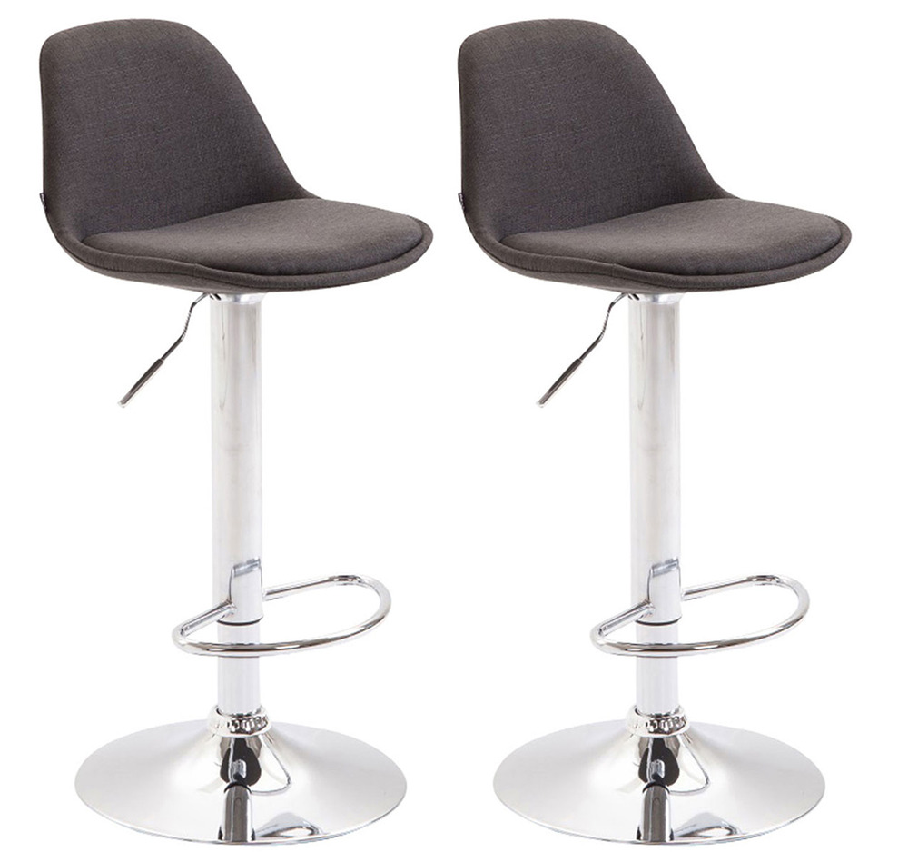 Lot de 2 tabourets de bar kiel tissu