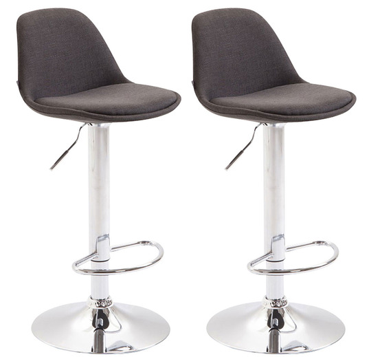 Lot de 2 tabourets de bar kiel tissu