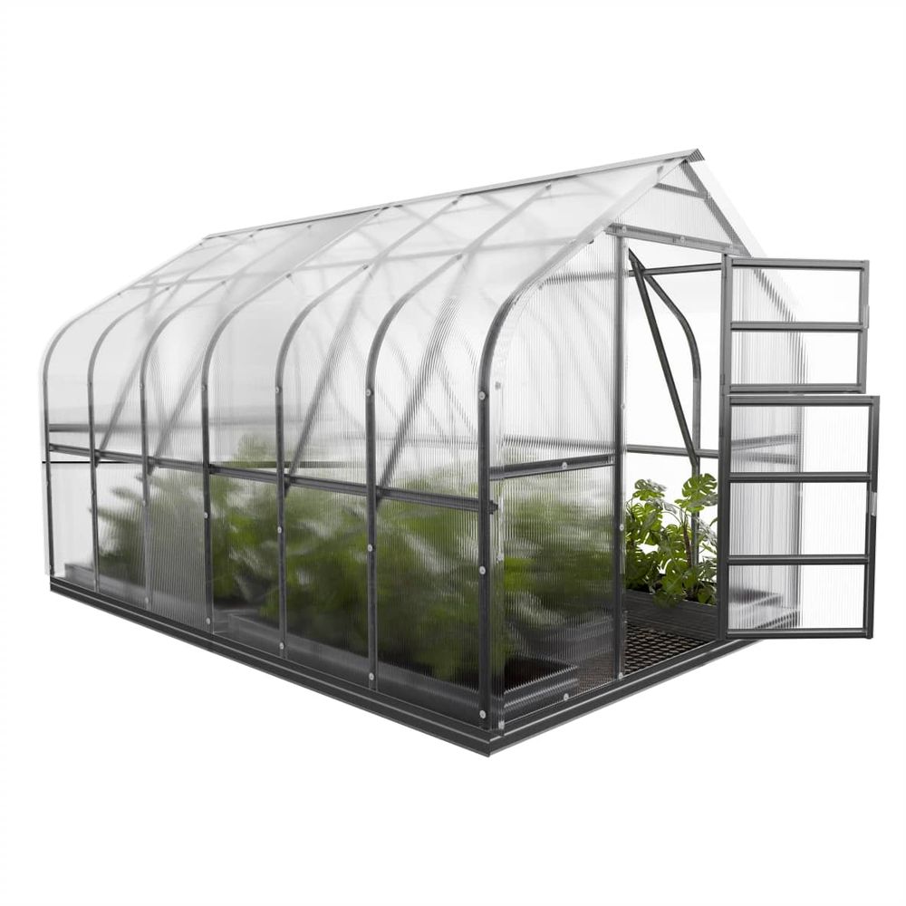 Serre polycarbonate standart extra 10m² (2,5x4m), 4mm, lucarnes auto. Incluses, 7 access.