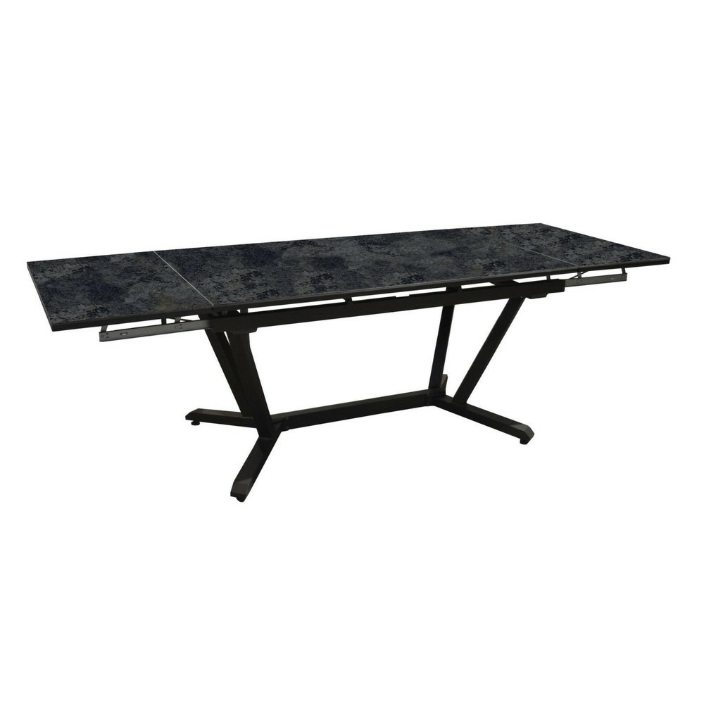 Table de jardin vita graphite/magma en aluminium 180/230/280 x100 cm - plateau kedra