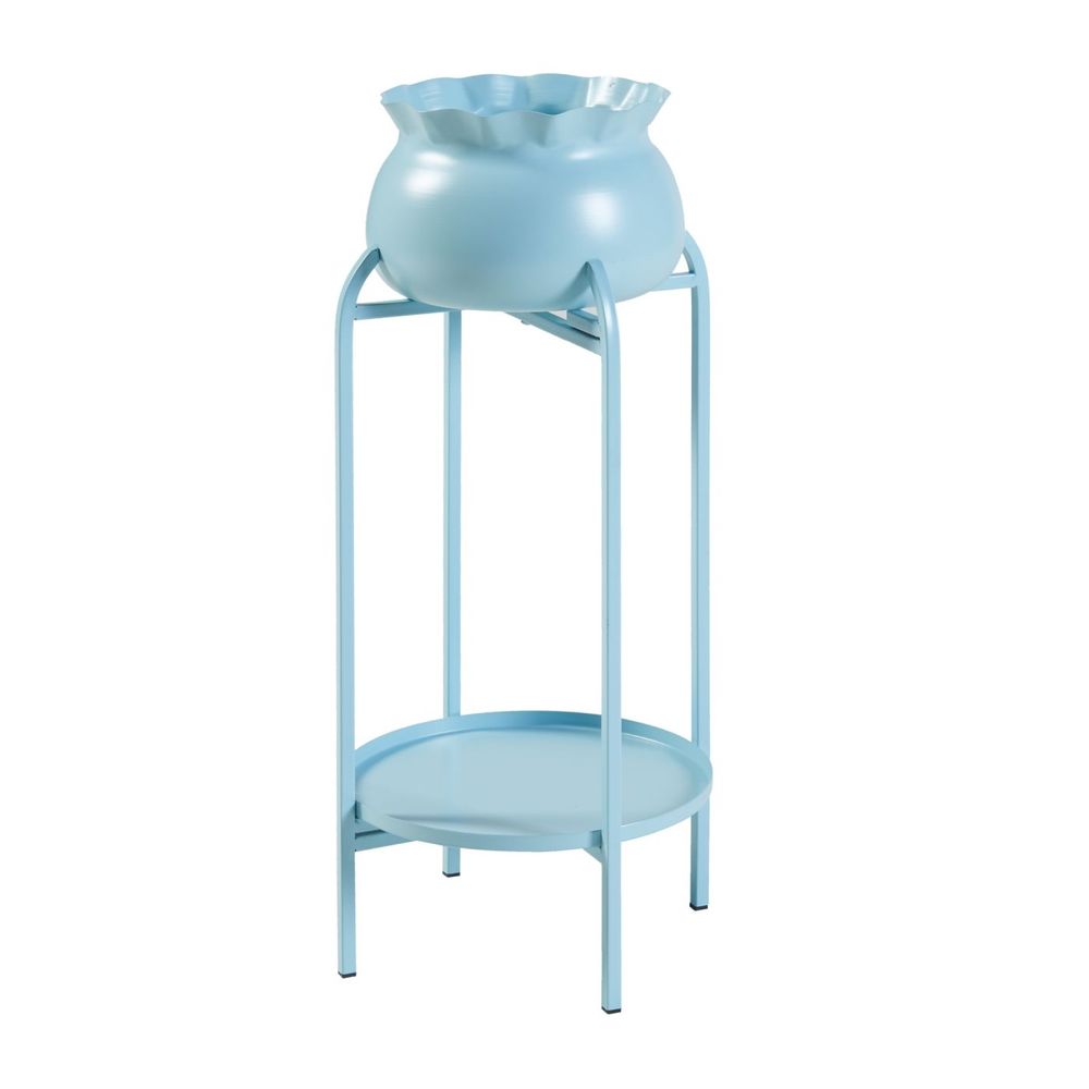 Porte-plantes style intemportel support 81 x 40 x 40 cm bleu clair