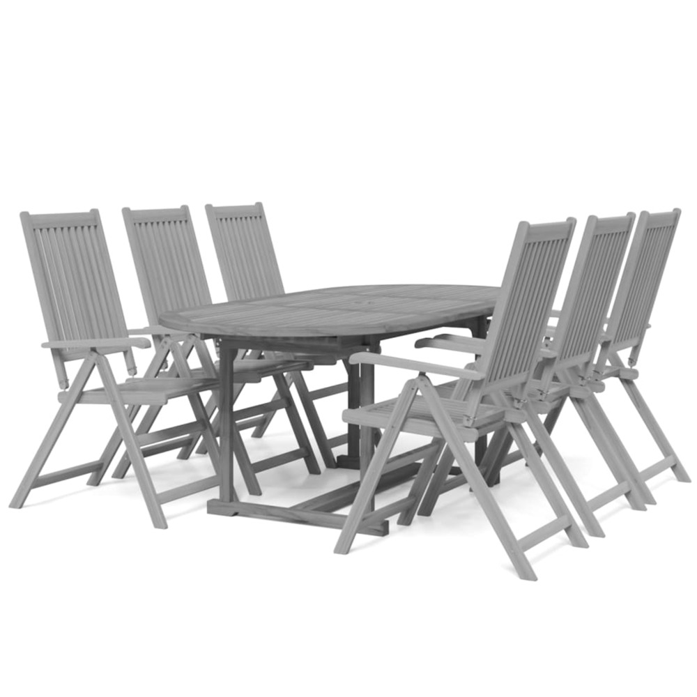 Ensemble à manger de jardin 7 pcs bois d'acacia solide