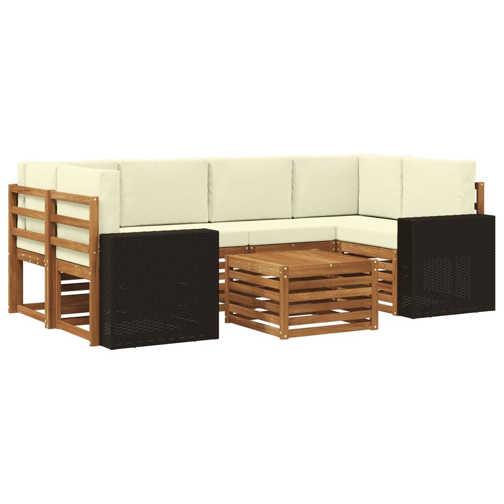 Ensemble de canapés d'extérieur 7 pc naturel et crème