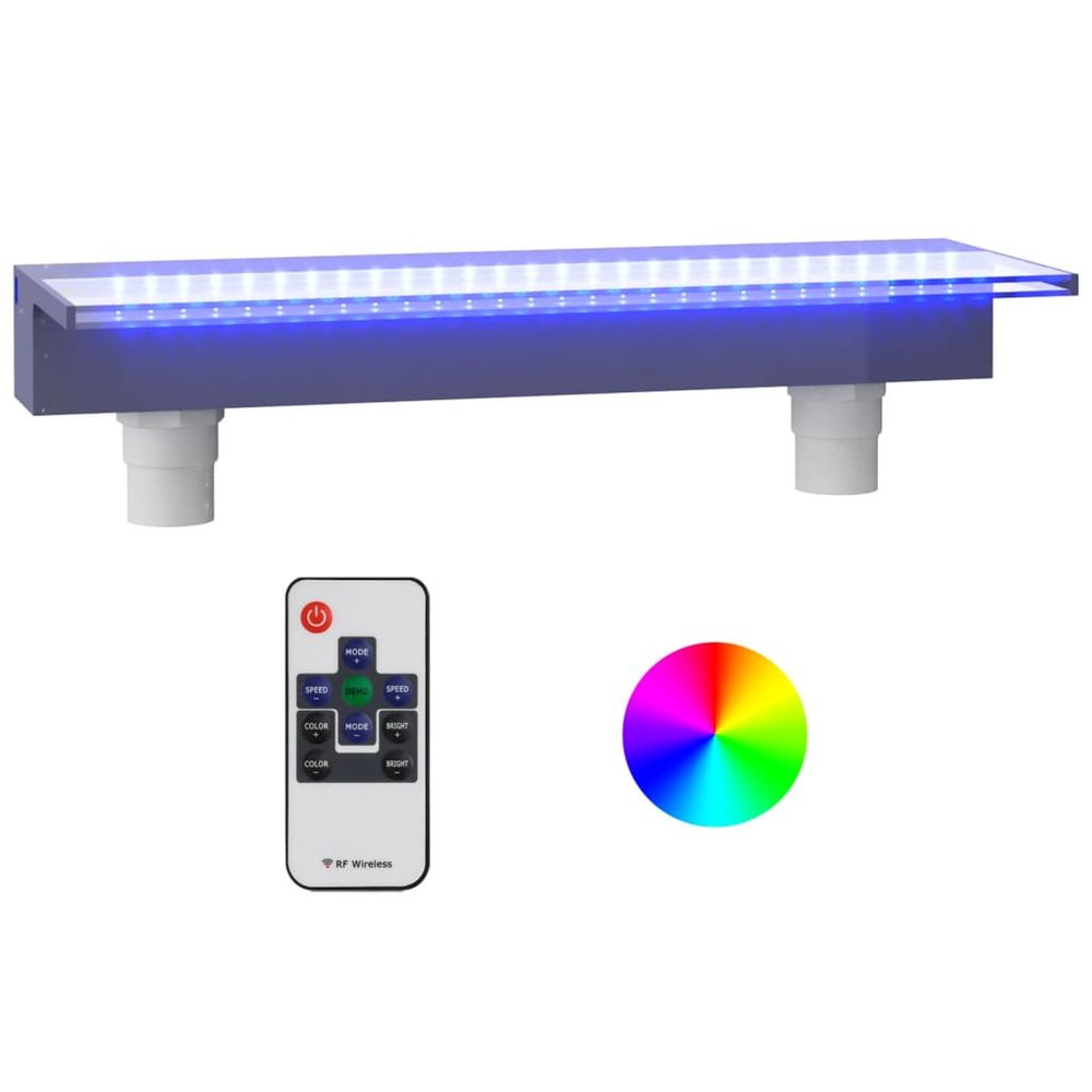 Déversoir pour cascade avec led rvb acrylique 60 cm
