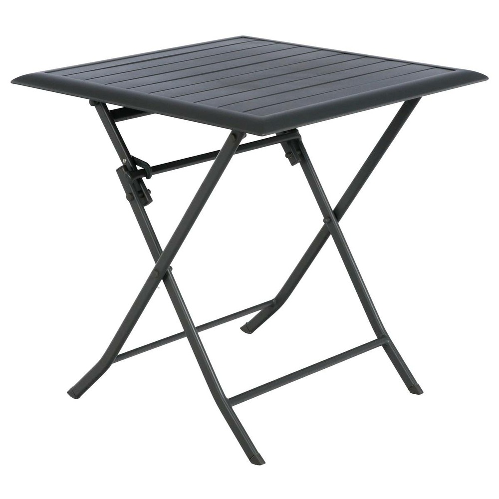 Table de jardin pliante carrée azua graphite