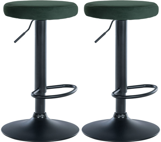 Lot de 2 tabourets de bar ponte velours noir
