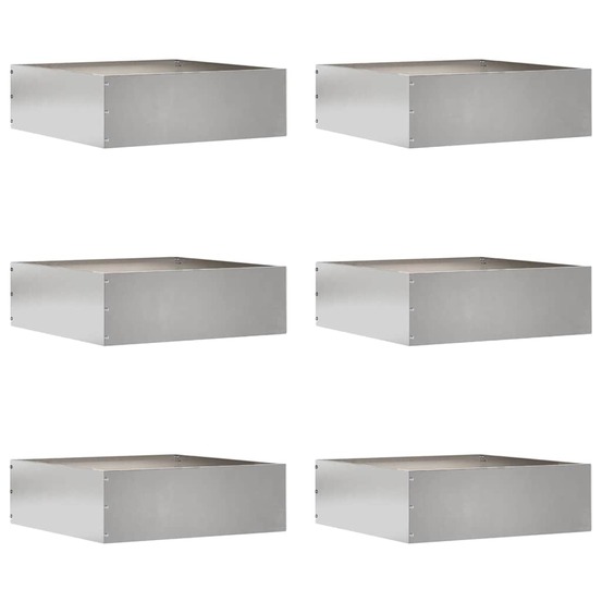 Bordure de pelouse 6 pcs argent 40 x 40 x 13 cm