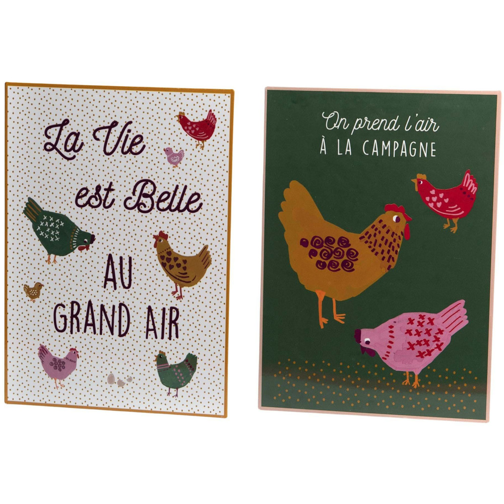 Plaques décoratives en métal suzie (lot de 2)