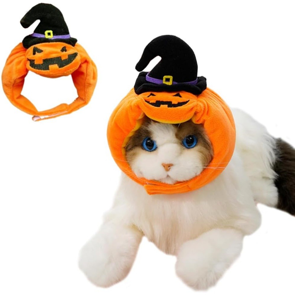 Chapeau de chat halloween-chapeau citrouille-m (longueur 37cm ​​largeur 9cm hauteur 9cm)