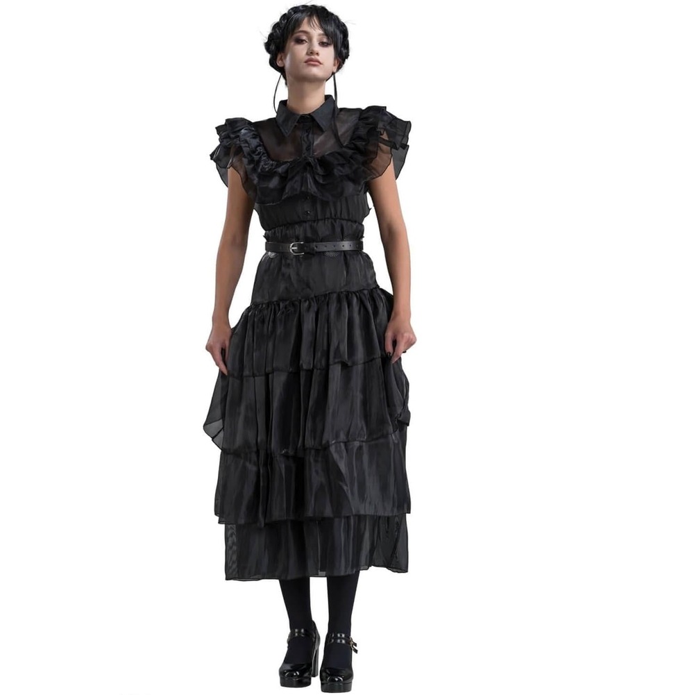 Robe de bal noire mercredi addams 164 cm