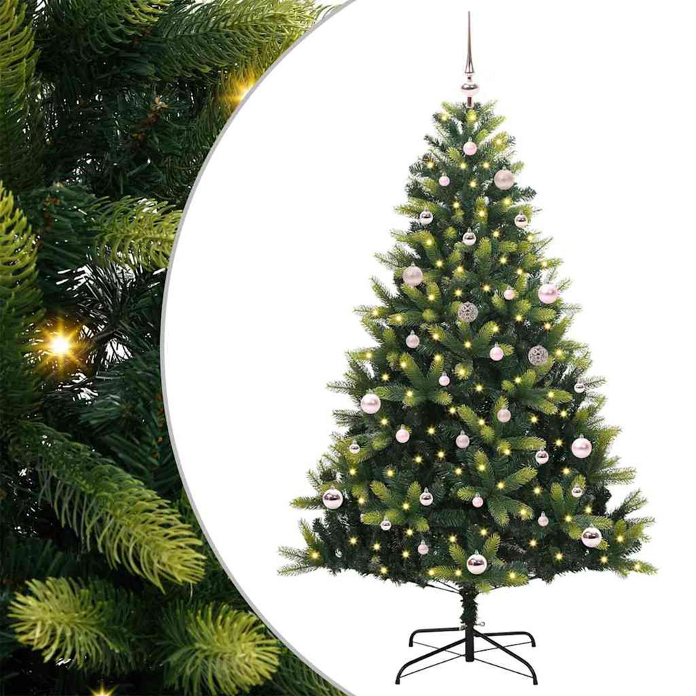 Arbre de noël artificiel à charnières 150 led vert 150 cm