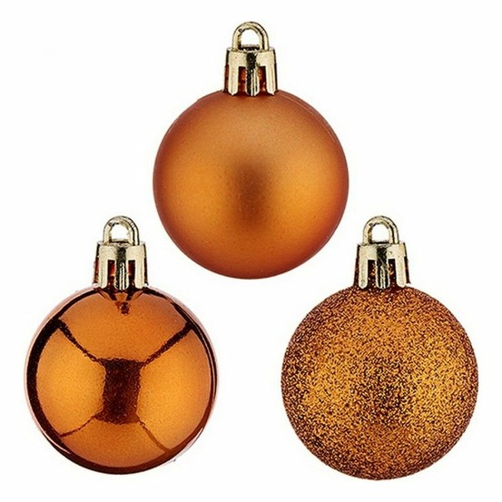 Boules de noël ø 4 cm 4 x 5 x 4 cm orange plastique