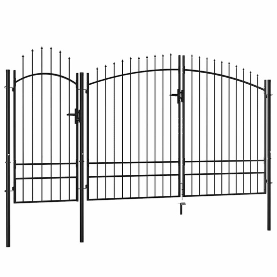 Portail de jardin acier 2,45 x 4 m noir